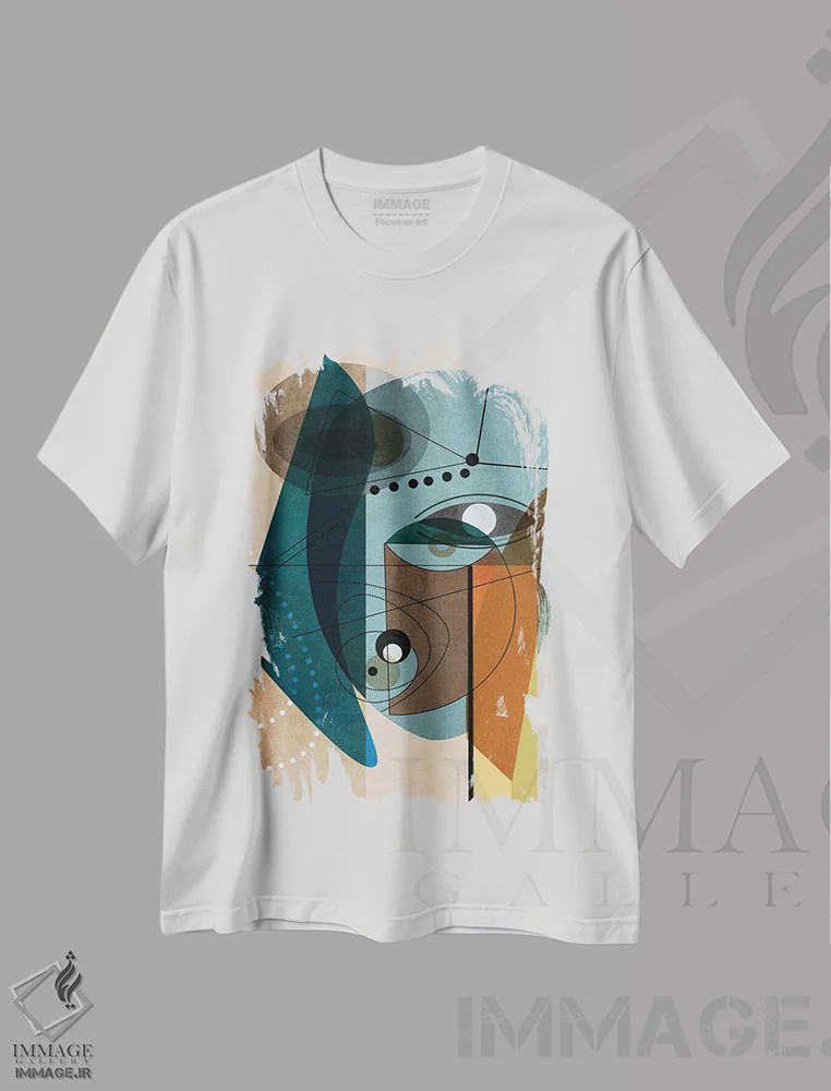تیشرت سفید طرح دار نگاه کوتاه اثر روبرتو مورو | فروشگاه ایماژ