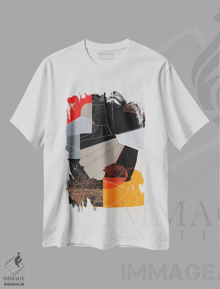 تیشرت سفید طرح دار خطوط II اثر روبرتو مورو | immage.ir