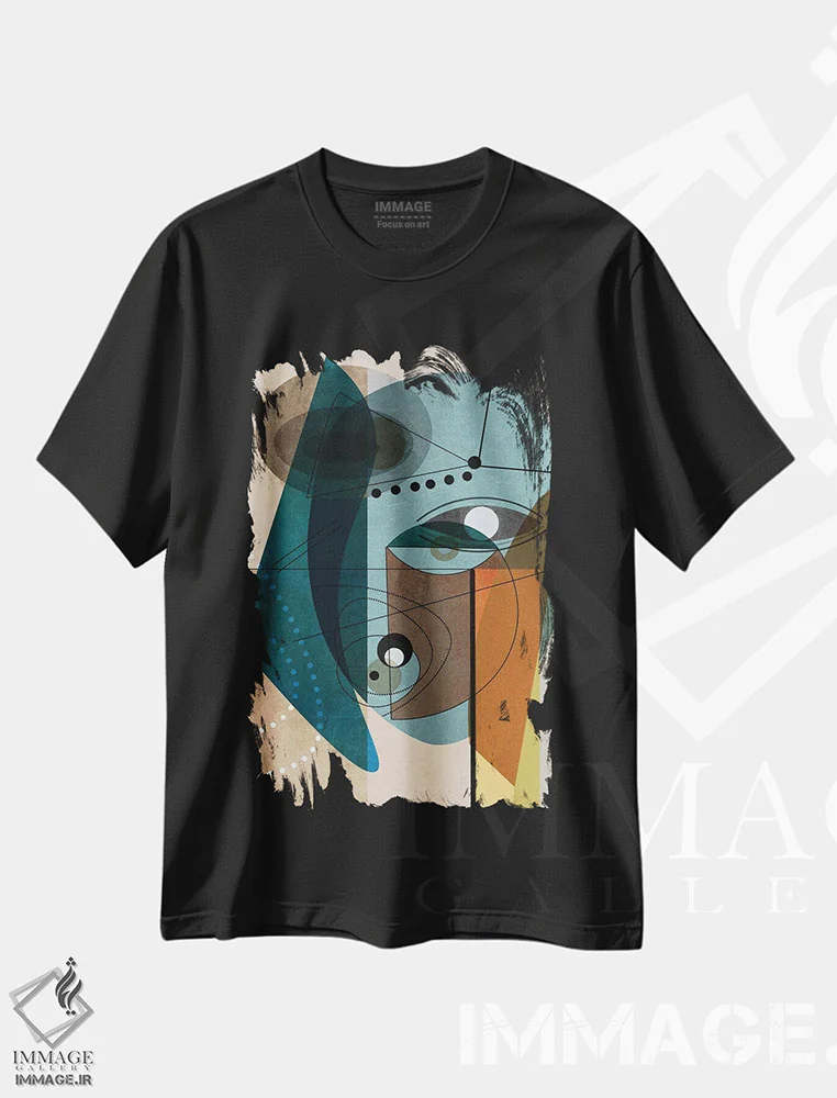تیشرت مشکی طرح دار نگاه کوتاه اثر روبرتو مورو | immage.ir