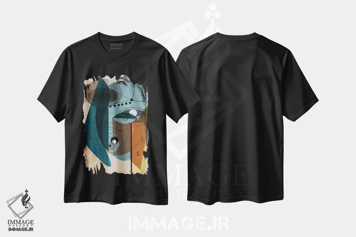 تیشرت مشکی طرح دار نگاه کوتاه اثر روبرتو مورو | immage.ir