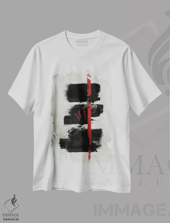 تیشرت سفید طرح دار سه گانه اثر روبرتو مورو | immage.ir