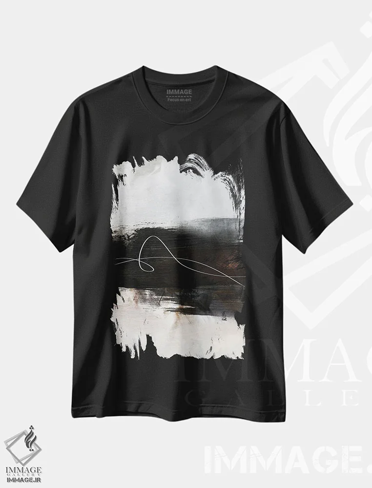 تیشرت مشکی طرح دار ضربه I اثر روبرتو مورو | immage.ir