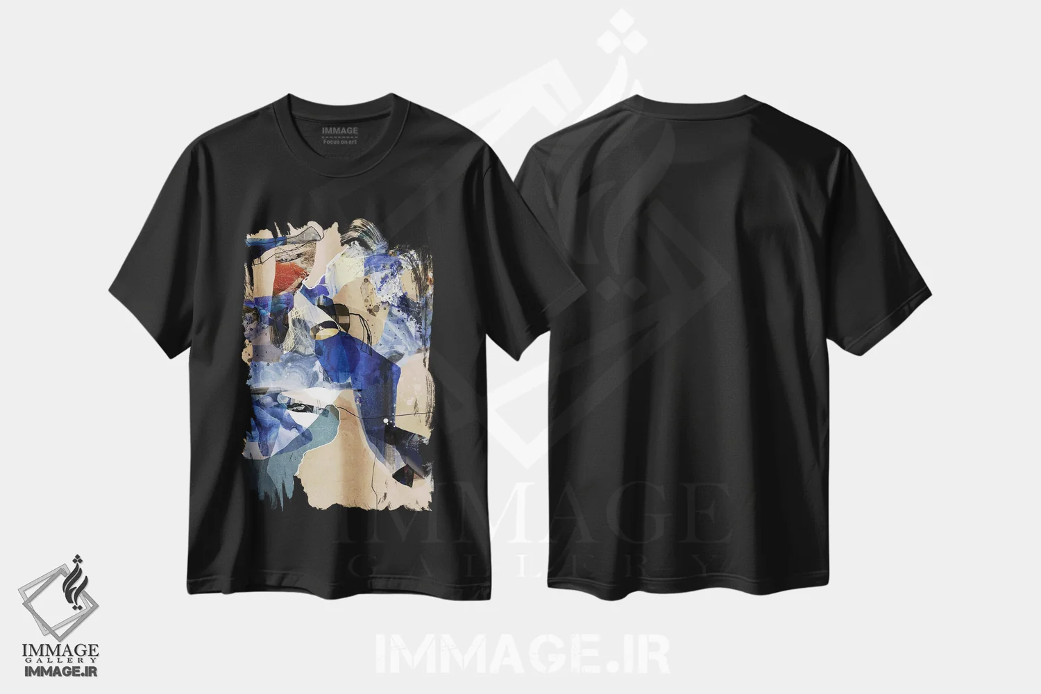 تیشرت مشکی طرح دار مسیرت را پیدا کن اثر روبرتو مورو | فروشگاه ایماژ