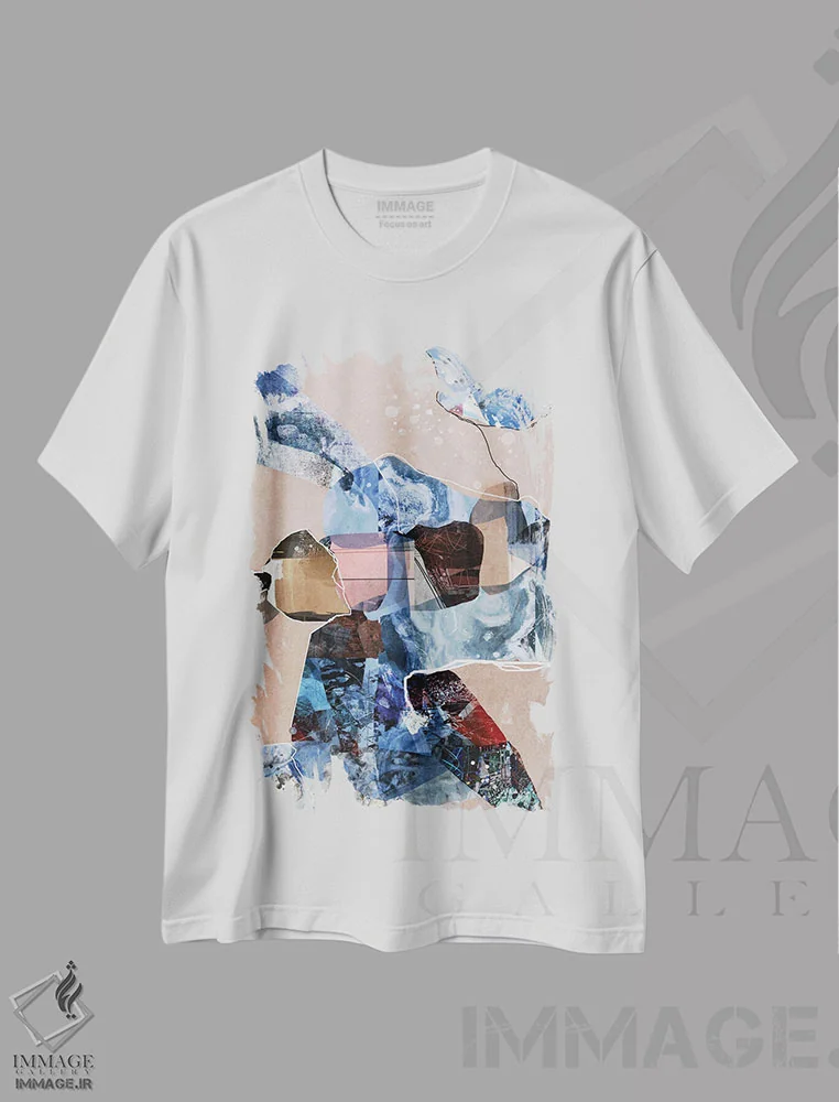 تیشرت سفید طرح دار متعادل اثر روبرتو مورو | فروشگاه ایماژ