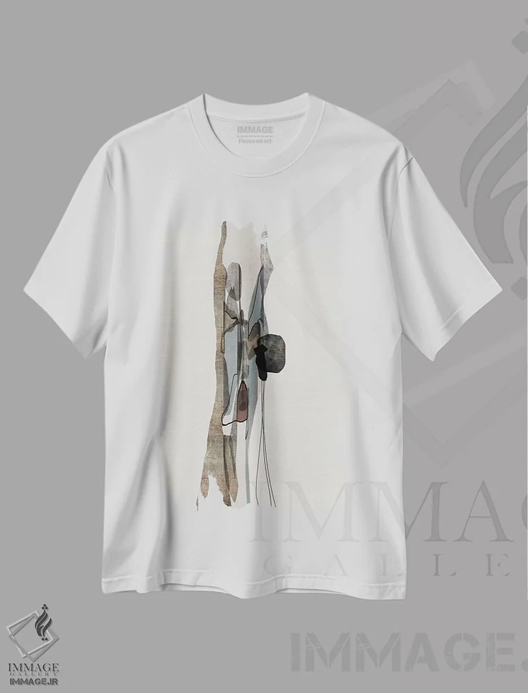 تیشرت سفید طرح دار طبیعی اثر روبرتو مورو | immage.ir