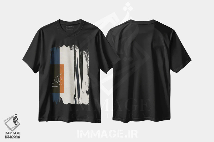 تیشرت مشکی طرح دار گزینشی اثر روبرتو مورو | فروشگاه ایماژ