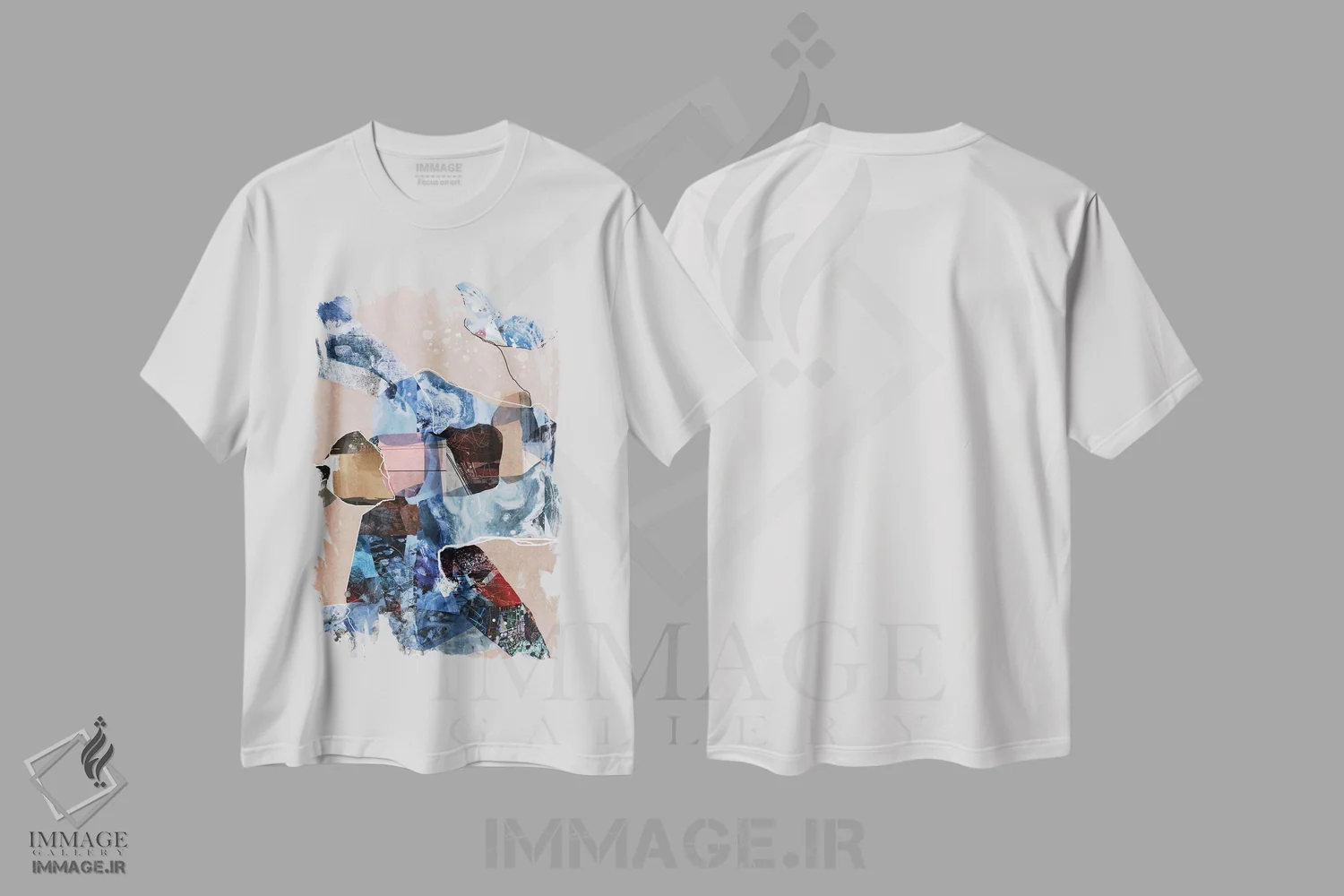 تیشرت سفید طرح دار متعادل اثر روبرتو مورو | فروشگاه ایماژ