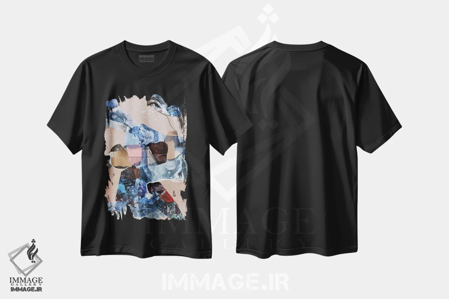 تیشرت مشکی طرح دار متعادل اثر روبرتو مورو | immage.ir