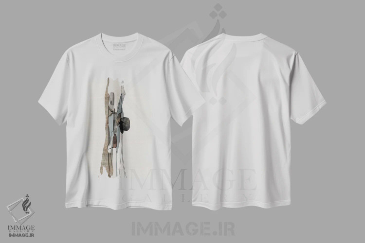 تیشرت سفید طرح دار طبیعی اثر روبرتو مورو | immage.ir