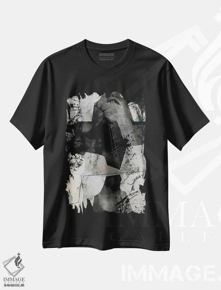 تیشرت مشکی طرح دار اسرارآمیز اثر روبرتو مورو | immage.ir