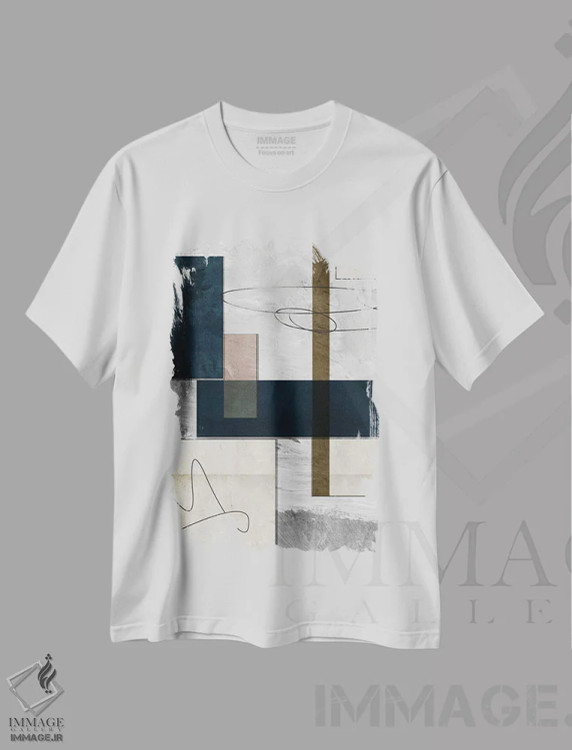 تیشرت سفید طرح دار بازنمایی اثر روبرتو مورو | فروشگاه ایماژ