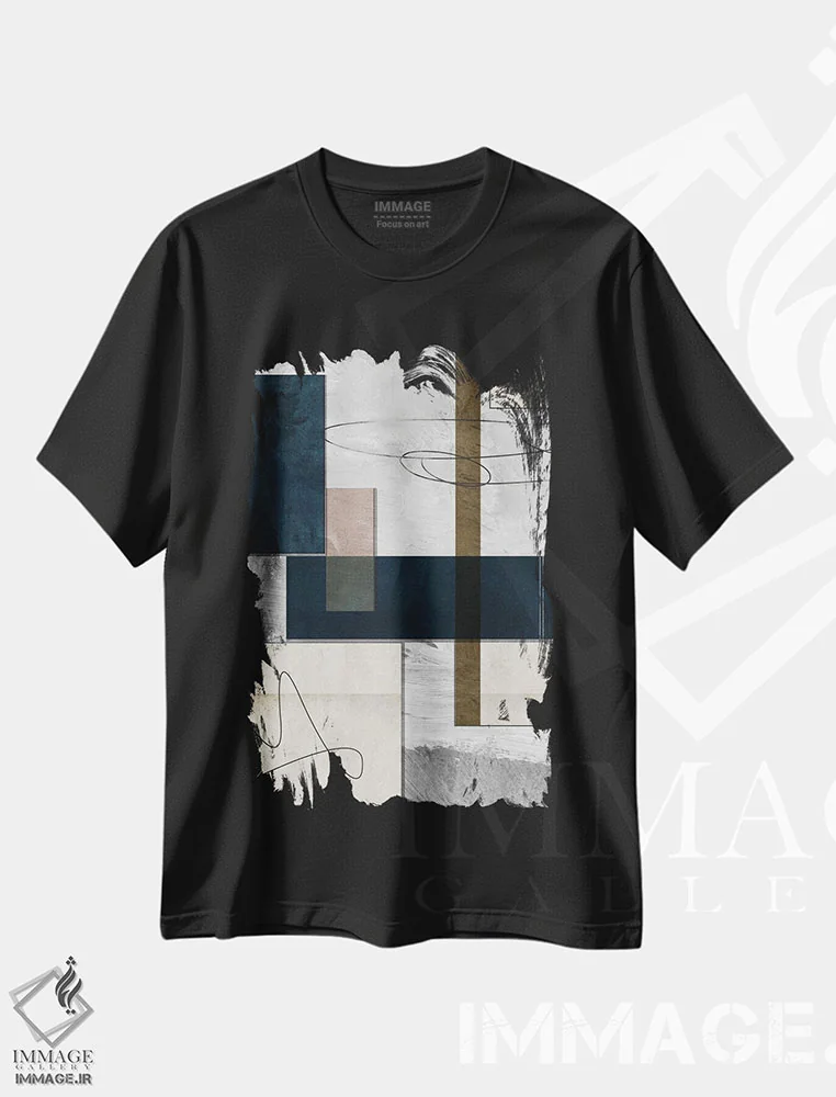 تیشرت مشکی طرح دار بازنمایی اثر روبرتو مورو | immage.ir