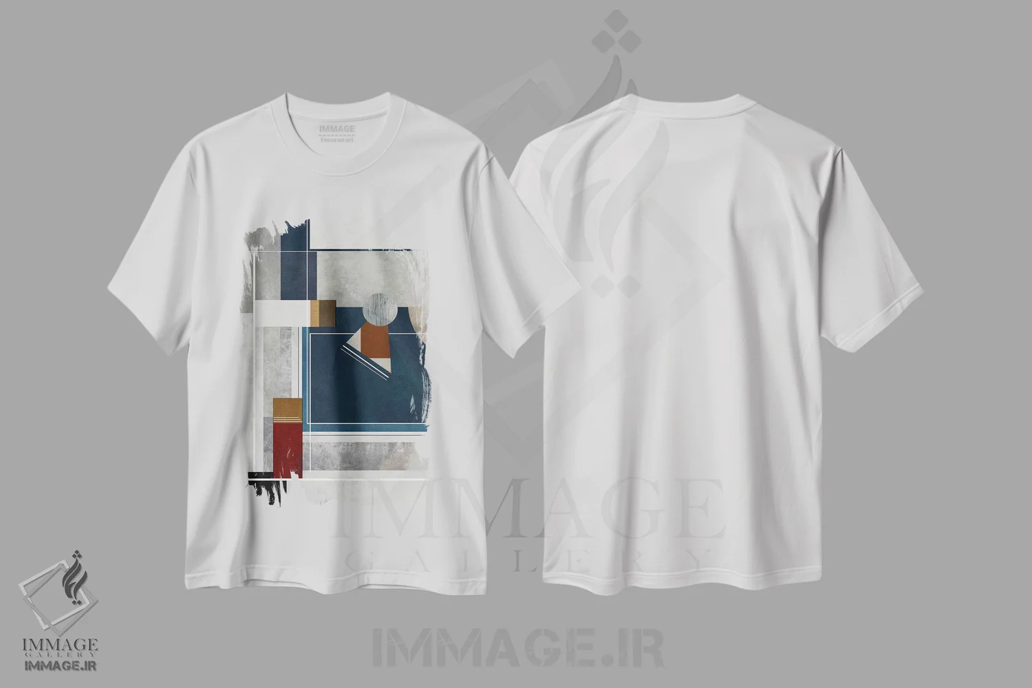تیشرت سفید طرح دار درخشان اثر روبرتو مورو | فروشگاه ایماژ