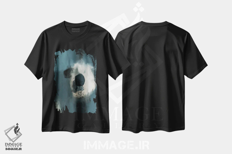 تیشرت مشکی طرح دار پویاپذیری اثر روبرتو مورو | فروشگاه ایماژ