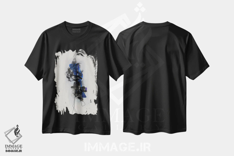تیشرت مشکی طرح دار جدید و مدرن اثر روبرتو مورو | immage.ir