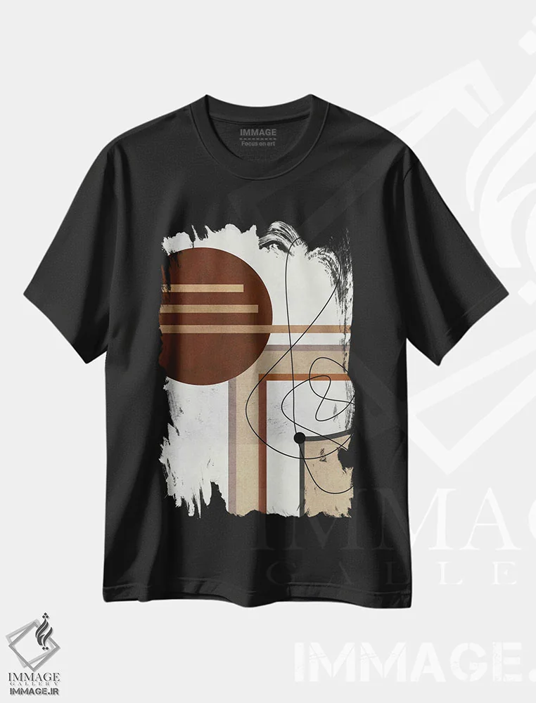 تیشرت مشکی طرح دار بین پرده اثر روبرتو مورو | immage.ir