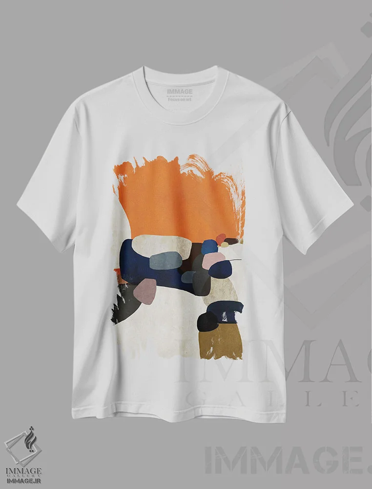 تیشرت سفید طرح دار سنگ ریزه ها اثر روبرتو مورو | immage.ir