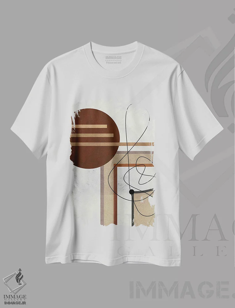 تیشرت سفید طرح دار بین پرده اثر روبرتو مورو | فروشگاه ایماژ