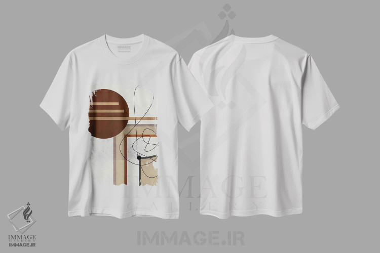 تیشرت سفید طرح دار بین پرده اثر روبرتو مورو | فروشگاه ایماژ