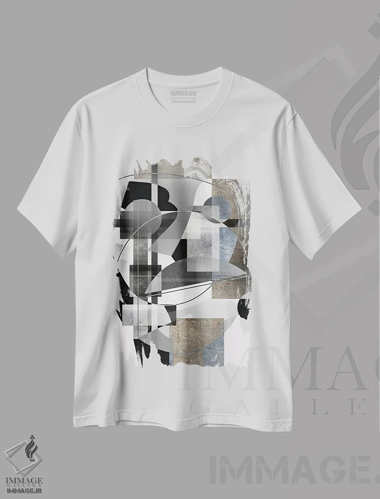 تیشرت سفید طرح دار ساختاریافته اثر روبرتو مورو | immage.ir