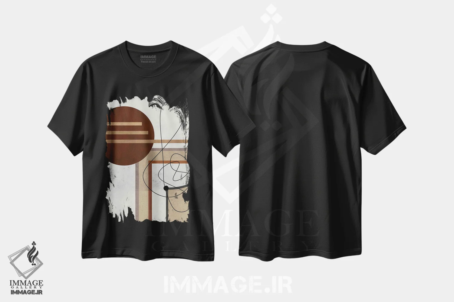 تیشرت مشکی طرح دار بین پرده اثر روبرتو مورو | immage.ir