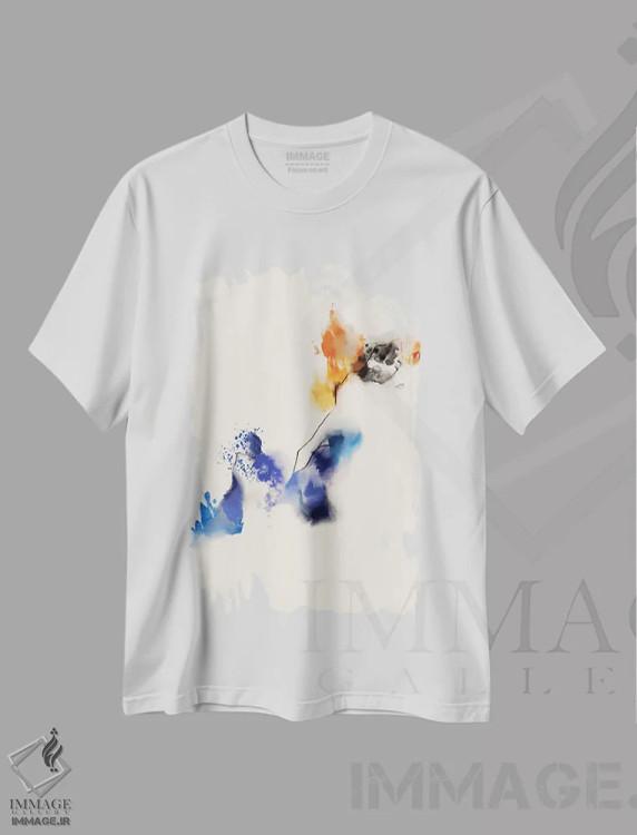تیشرت سفید طرح دار رحیم اثر روبرتو مورو | immage.ir