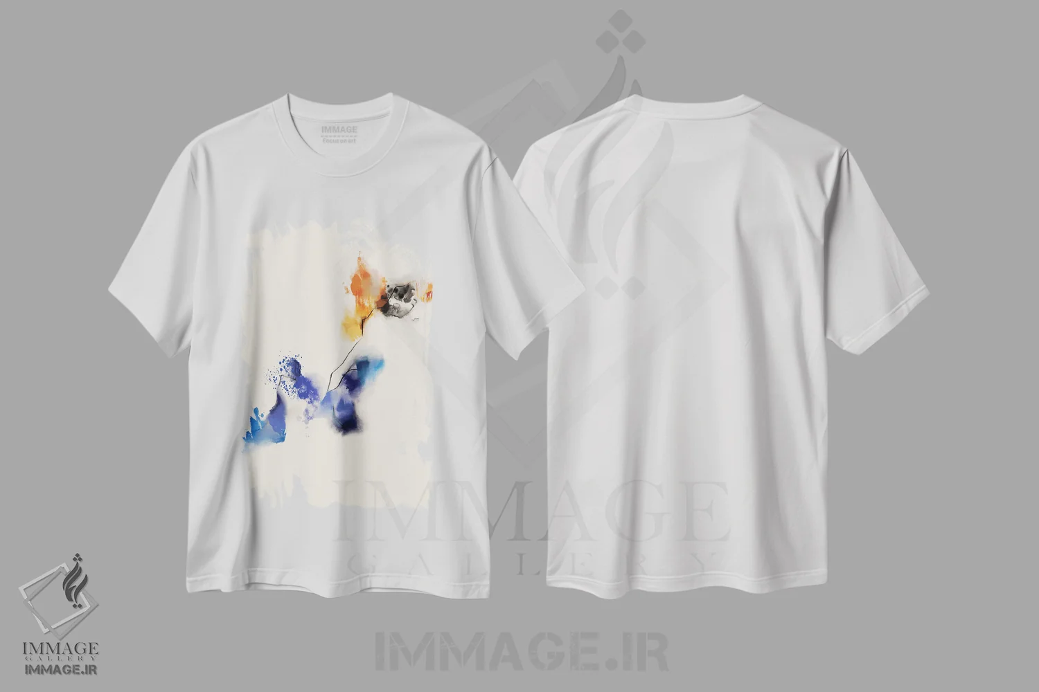 تیشرت سفید طرح دار رحیم اثر روبرتو مورو | immage.ir