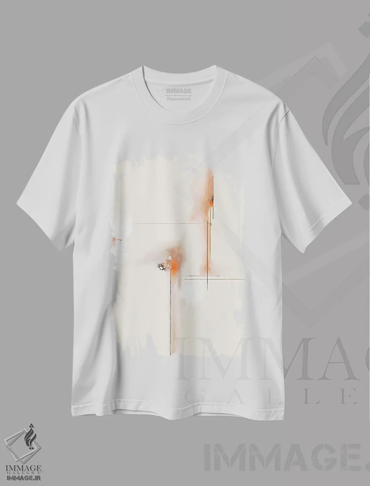 تیشرت سفید طرح دار بگذار جاری شود اثر روبرتو مورو | فروشگاه ایماژ