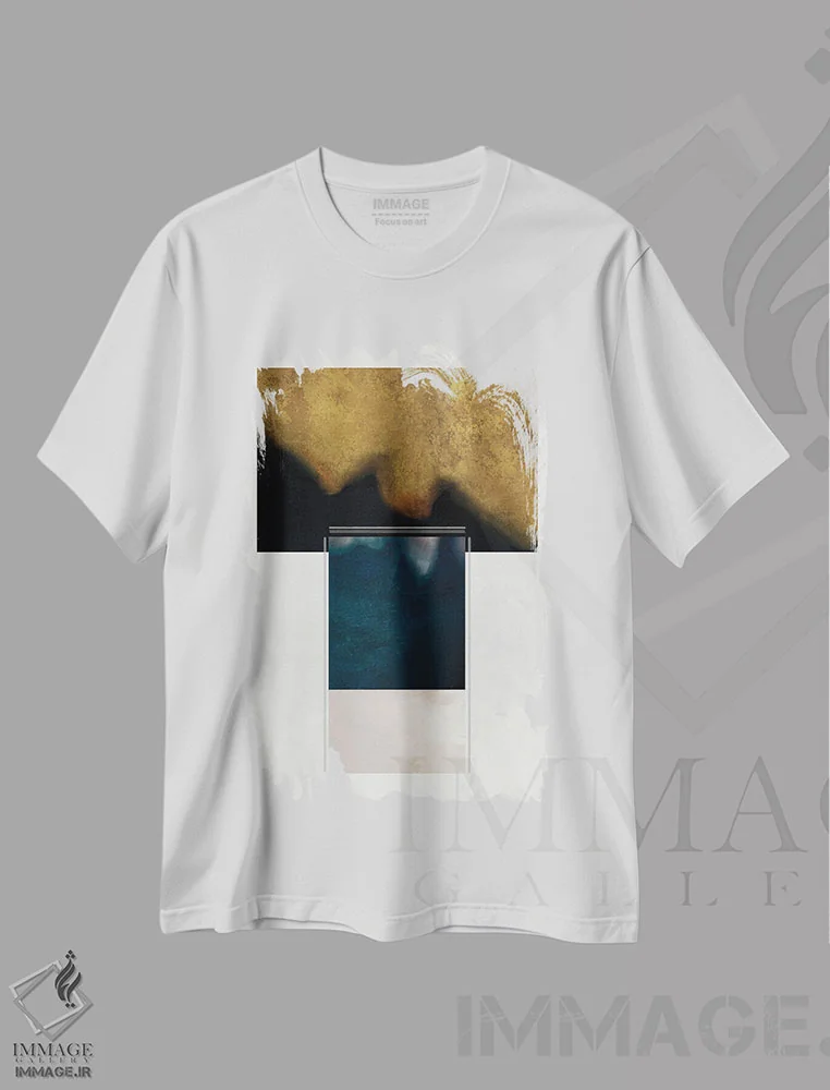 تیشرت سفید طرح دار لایه بندی ۲ اثر روبرتو مورو | فروشگاه ایماژ