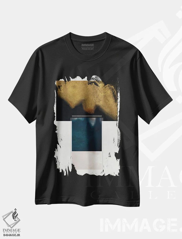 تیشرت مشکی طرح دار لایه بندی ۲ اثر روبرتو مورو | immage.ir