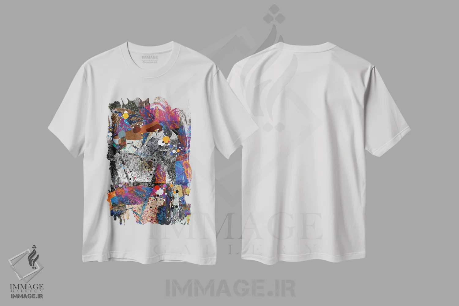 تیشرت سفید طرح دار آشوب شگفت انگیز اثر روبرتو مورو | فروشگاه ایماژ