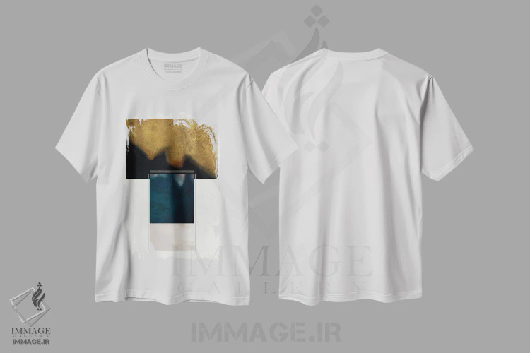 تیشرت سفید طرح دار لایه بندی ۲ اثر روبرتو مورو | فروشگاه ایماژ