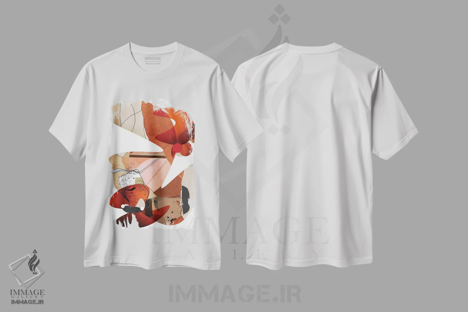 تیشرت سفید طرح دار زیبا اثر روبرتو مورو | فروشگاه ایماژ