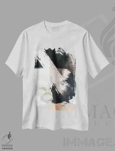 تیشرت سفید طرح دار غرق شده اثر روبرتو مورو | فروشگاه ایماژ