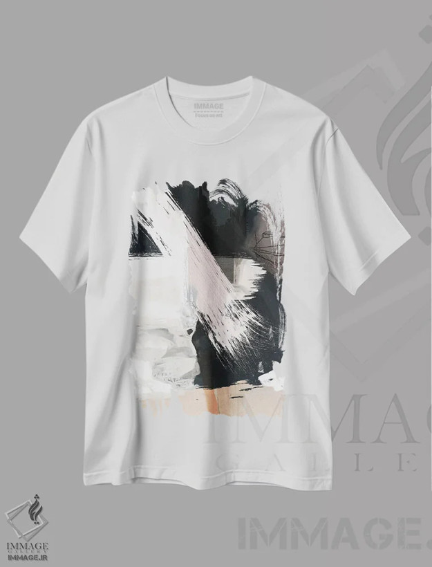 تیشرت سفید طرح دار غرق شده اثر روبرتو مورو | فروشگاه ایماژ
