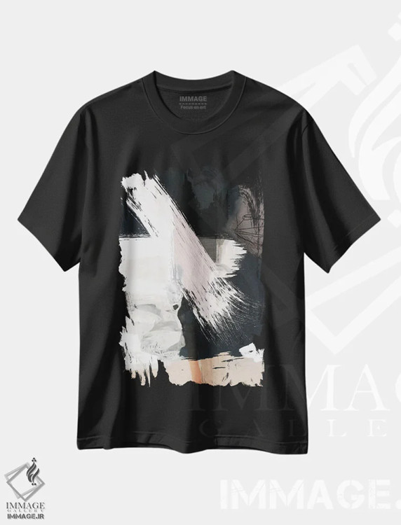 تیشرت مشکی طرح دار غرق شده اثر روبرتو مورو | immage.ir
