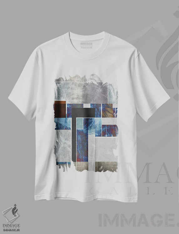 تیشرت سفید طرح دار صاف اثر روبرتو مورو | فروشگاه ایماژ