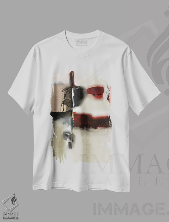 تیشرت سفید طرح دار بسته اثر روبرتو مورو | فروشگاه ایماژ