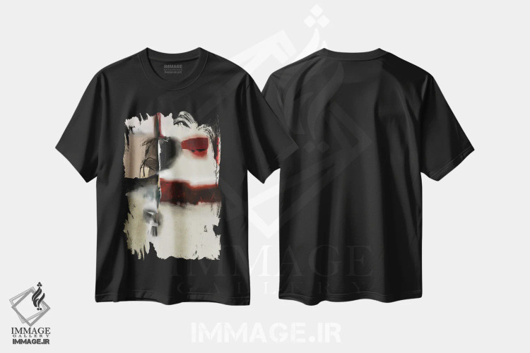 تیشرت مشکی طرح دار بسته اثر روبرتو مورو | immage.ir