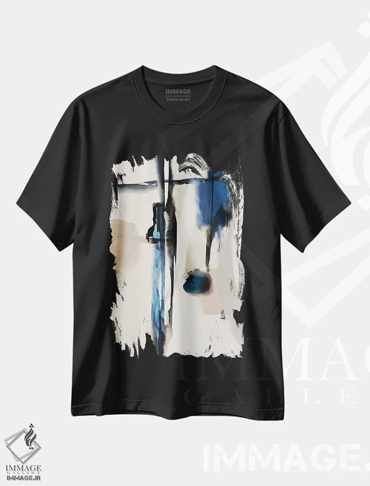 تیشرت مشکی طرح دار لمس آسیایی ۲ اثر روبرتو مورو | فروشگاه ایماژ