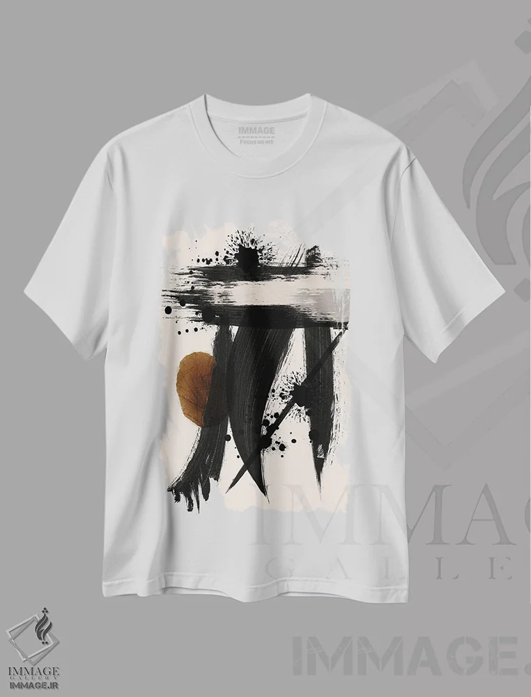 تیشرت سفید طرح دار حرکت اثر روبرتو مورو | فروشگاه ایماژ