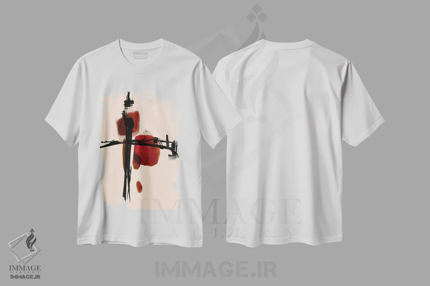 تیشرت سفید طرح دار لمس آسیایی اثر روبرتو مورو | immage.ir