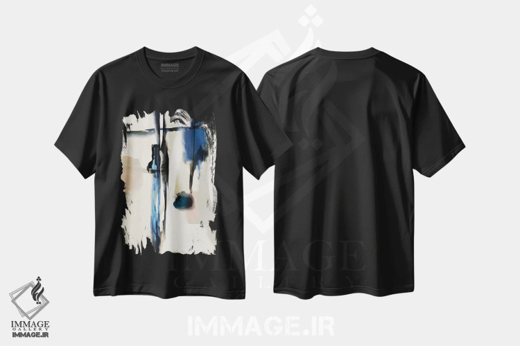 تیشرت مشکی طرح دار لمس آسیایی ۲ اثر روبرتو مورو | فروشگاه ایماژ