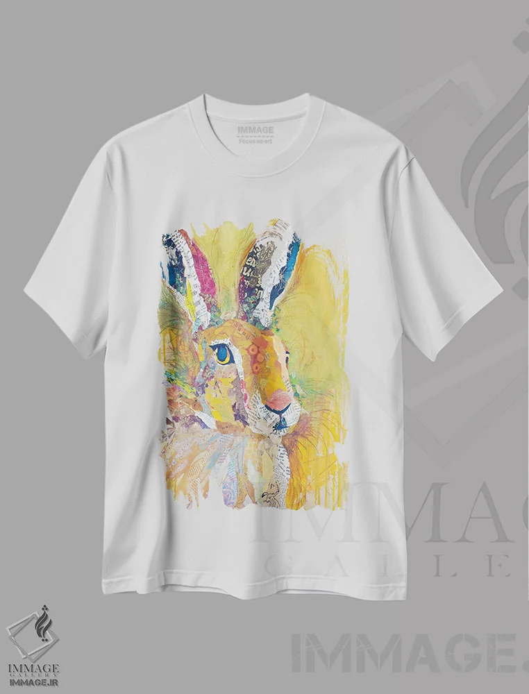 تیشرت سفید طرح دار هریت خرگوش، دکور معاصر اثر الیزابت سن هیلر | immage.ir