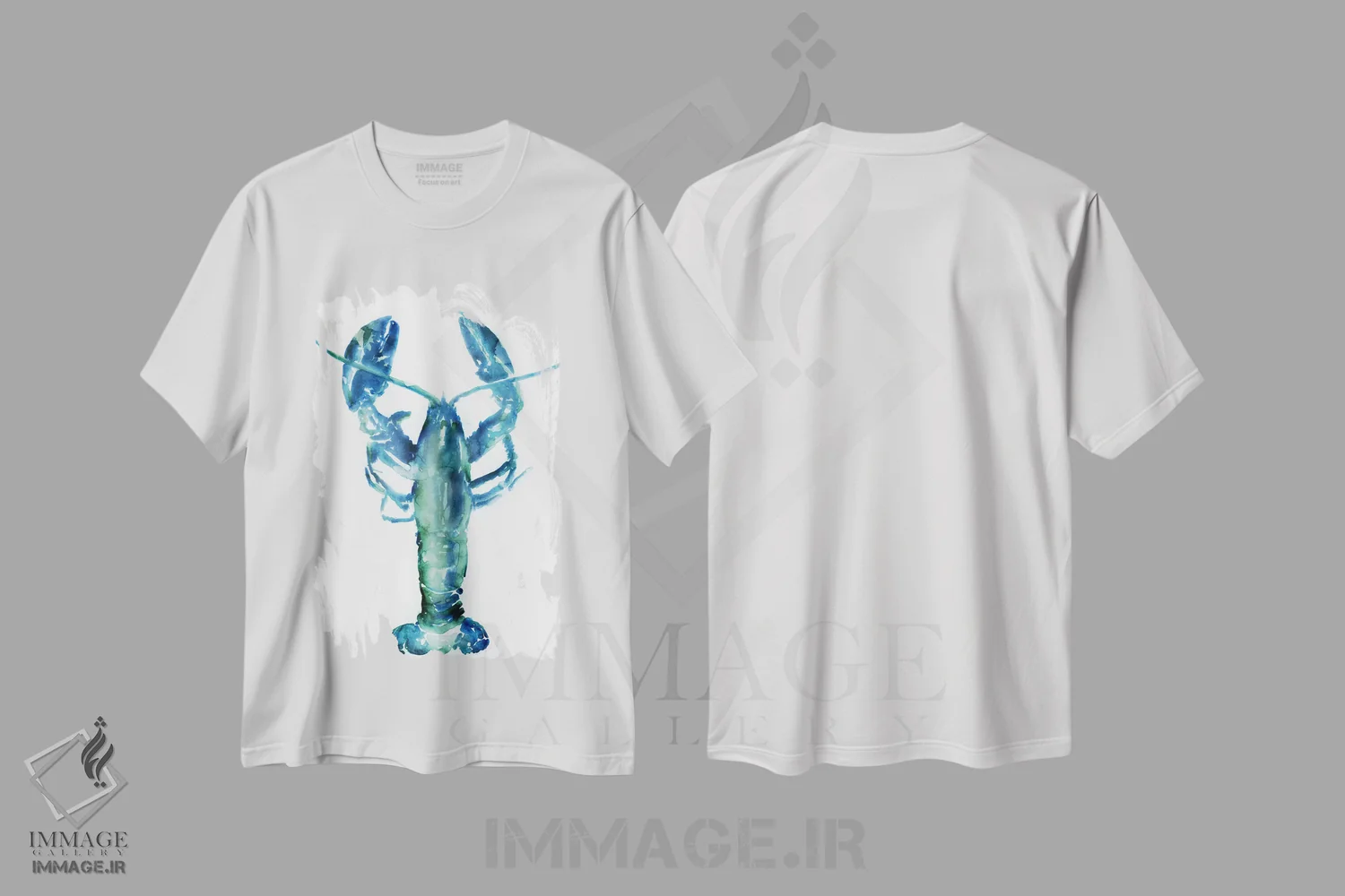 تیشرت سفید طرح دار خرچنگ دریایی، دکور ساحلی اثر ادوارد سلکرک | فروشگاه ایماژ