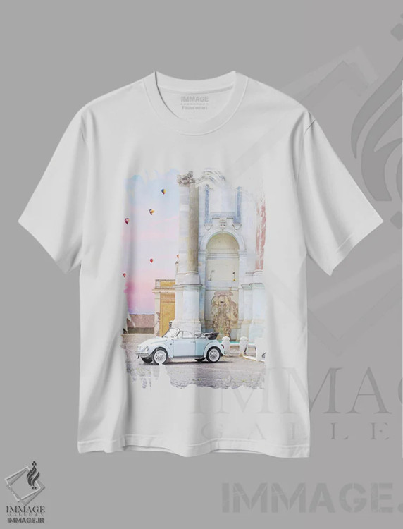 تیشرت سفید طرح دار کالسکه در رم، عکاسی ترکیبی اثر ارین سامر | immage.ir