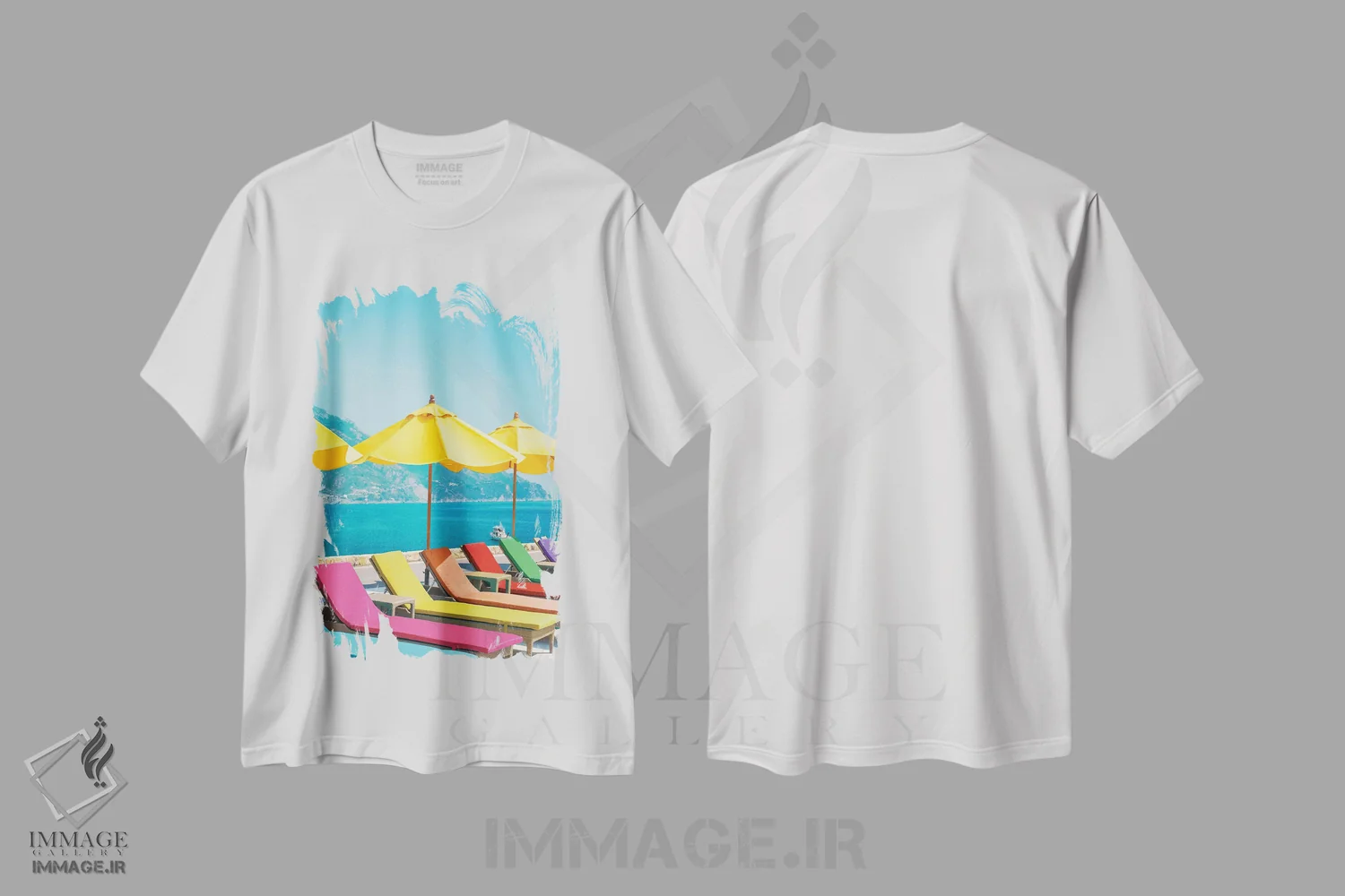 تیشرت سفید طرح دار آمالفی، تزئینی اثر ارین سامر | فروشگاه ایماژ