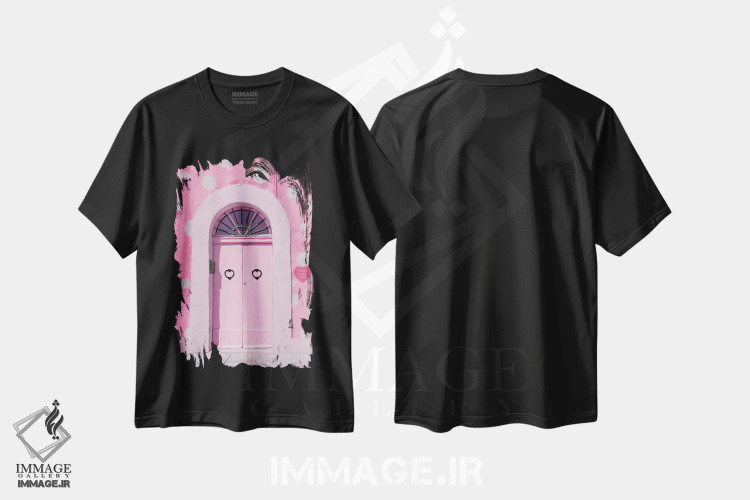 تیشرت مشکی طرح دار عشق اینجا زندگی می کند، مدیوم اثر ارین سامر | فروشگاه ایماژ