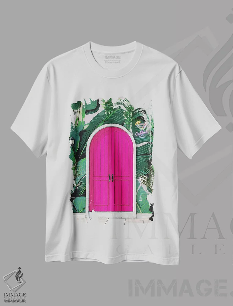 تیشرت سفید طرح دار سالن بهشتی، تزئینی اثر ارین سامر | فروشگاه ایماژ