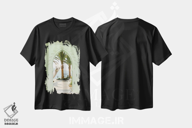 تیشرت مشکی طرح دار قایم باشک، عکاسی ترکیبی اثر ارین سامر | immage.ir